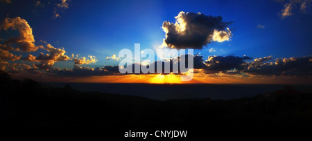 Panoramic dramatic sunset sky and tropical sea at dusk Stock Photo - Alamy