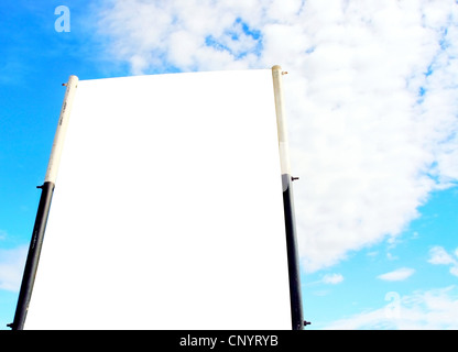 Blank billboard over blue cloudy sky Stock Photo