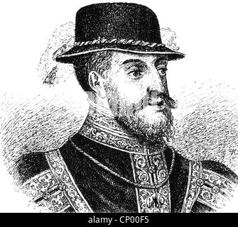 Philip II, 21.5.1527 - 13.9. 1598, King of Spain 16.1.1556 - 13.9.1598, portrait, wood engraving, 19th century, ,