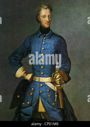 CHARLES XII OF SWEDEN  in the 1706 portrait by David von Krafft Stock Photo