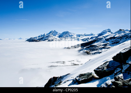 Monte Rosa Massif, Switzerland, Valais Alps Stock Photo