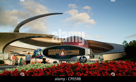 Mission Space tourist attraction at Walt Disney's resort Epcot, Orlando, Florida, USA, presented by hp. Stock Photo