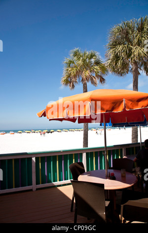 Beach side dining, Clearwater Beach, FL Stock Photo