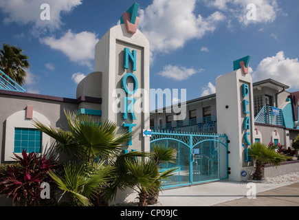 Art Deco Hotel, Mandalay Avenue,  Clearwater Beach, FL Stock Photo