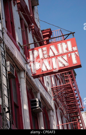 Pearl Paint Sign, Chinatown, NYC Stock Photo