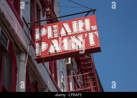 Pearl Paint Sign, Chinatown, NYC Stock Photo