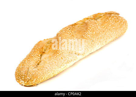 freshly baked bread roll isolated on white background Stock Photo