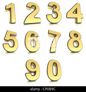 Number from 0 to 9 Stock Photo