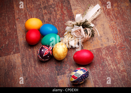 Mix Of Colored Eggs Stock Photo
