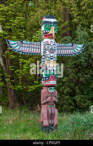 Thunderbird House Post, Vancouver Stock Photo