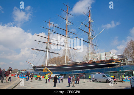 London, Greenwich Restoration work almost completed on the Cutty Sark April 2012 Stock Photo