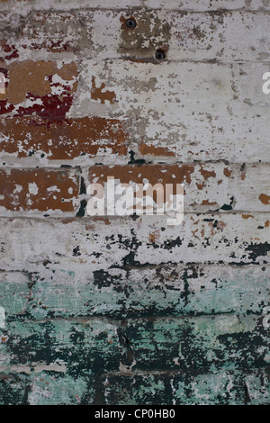 Antique painted brick wall Stock Photo