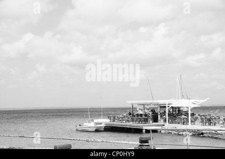 Bonaire Dutch: Bonaire, Papiamentu: Boneiru) is a Caribbean island that, with the uninhabited islet of Klein Bonaire Stock Photo