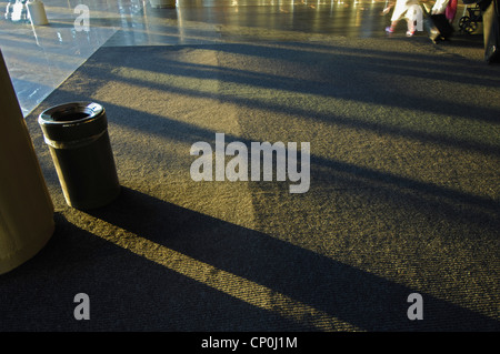 Semi-abstract play of light and shadows in the terminal building at Keflavik International Airport, near Reykjavik, Iceland Stock Photo