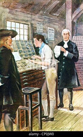 Benjamin franklin and keimer hi-res stock photography and