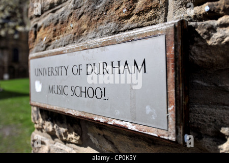 University of Durham Music school direction sign Stock Photo