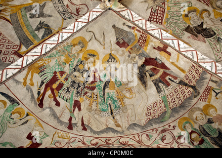 Danish late medieval religious fresco paintings Stock Photo