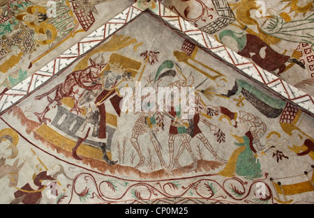 Danish late medieval religious fresco paintings Stock Photo