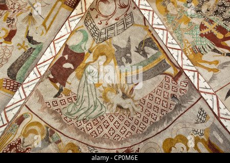 Danish late medieval religious fresco paintings Stock Photo