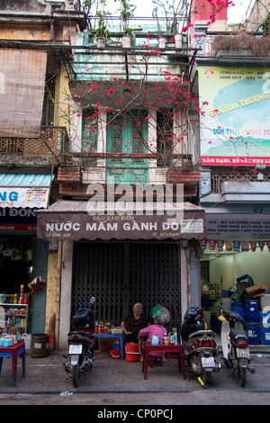 A typical street scene in Hanoi, Vietnam Stock Photo