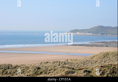 Hazy morning Woolacombe Bay. Stock Photo