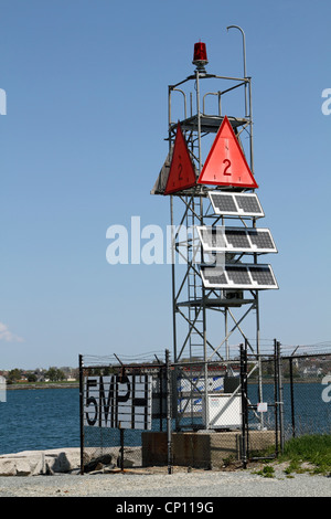 US Coast Guard navigation tower in the harbor of Newport, Rhode Island, USA Stock Photo