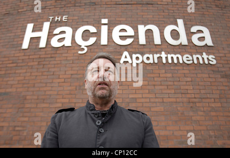 Manchester Northern UK music celebrity Peter Hook born in Salford, of Joy Division and New Order fame, at the Hacienda Stock Photo