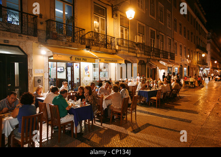 Restaurants, Rua dos Correeiros, Lisbon, Portugal Stock Photo