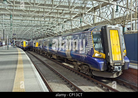 New Scotrail Class 380 EMU in Glasgow Central Station at platforms 12 and 13 Stock Photo