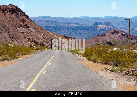 Nevada desert highway HDR Image Stock Photo