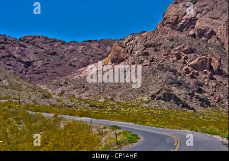 Nevada desert highway HDR Image Stock Photo