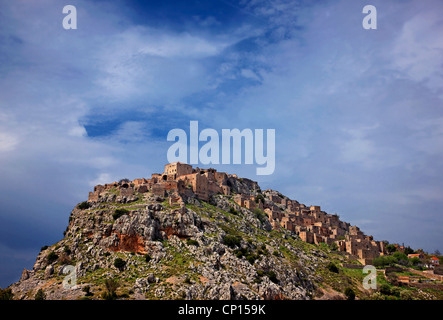 The abandoned village of Anavatos, often called the 'Mystras of the Northeast Aegean', Chios island, Greece Stock Photo