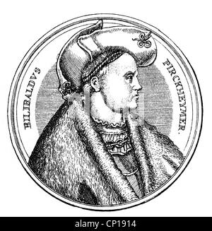 Pirckheimer, Willibald, 5.12.1470 - 22.12.1530, German humanist and politician, after medall, Stock Photo