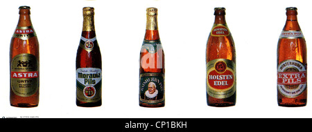 alcohol, beer, five bottles of Hamburg export beer, 1972, Additional-Rights-Clearences-Not Available Stock Photo