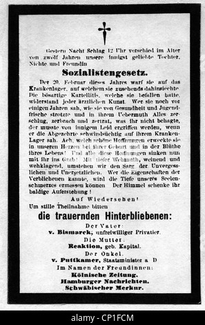 geography/travel, Germany, politics, anti socialist law, 1878, abrogation 1890, obituary, satire, , Additional-Rights-Clearences-Not Available Stock Photo