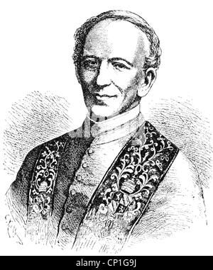 Leo XIII (Vincenzo Gioacchino count Pecci), 2.3.1810 - 20.6.1903, Pope 20.2.1878 - 20.6.1903, portrait, wood engraving, 19th century, , Stock Photo