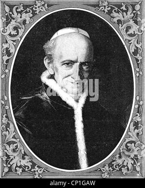 Leo XIII (Vincenzo Gioacchino count Pecci), 2.3.1810 - 20.6.1903, Pope 20.2.1878 - 20.6.1903, portrait, wood engraving, 19th century, , Stock Photo