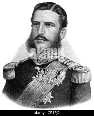 Carol I, 20.4.1839 - 10.10.1914, King of Romania 26.3.1881 - 10.10.1914, portrait, lithograph, circa 1870, Stock Photo