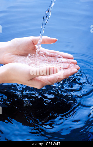 Water and hands Stock Photo
