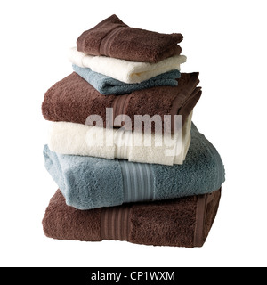 A still life shot of a stack of bath towels Stock Photo