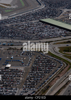aerial photograph parked cars at San Francisco International airport SFO Stock Photo