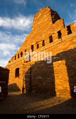 The restored Spanish mission church at Abo, Salinas Pueblo Missions National Monument, New Mexico Stock Photo