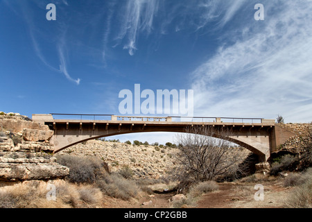 The 1914 Padre Canyon Bridge spannin the Padre Canyon in Arizona, east of Flagstaff, was once part of Route 66. Stock Photo
