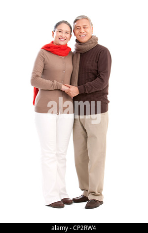 Senior affectionate couple holding hands Stock Photo