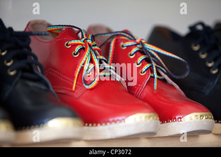 red traditional dancing clogs Stock Photo