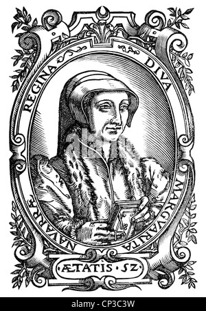 Margarete of Navarra, Margarete of Valois or Marguerite of France, 1492 - 1549, Queen of Navarre, French poet and diplomat Stock Photo