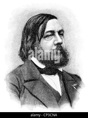 Theophile Gautier, 1811 - 1872, a French writer, Stock Photo
