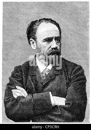 Émile François Zola, 1840 - 1902, a French writer and journalist, Stock Photo
