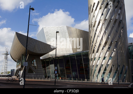 The Lowry  theatre and gallery complex situated on Pier 8 at Salford Quays, Greater Manchester, England.