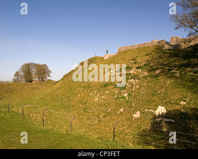 The ruins of Iron Age hill fort Old Sarum Salisbury Wiltshire Hampshire England UK Stock Photo